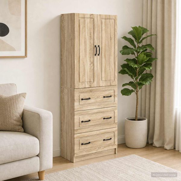 vidaXL Sada skríň 2 ks 66 x 34,5 x 87 cm Kompozitné drevo Dub sonoma