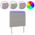 vidaXL Čelo postele s LED bledosivé 100x7x118/128 cm látka