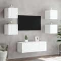 vidaXL TV nástenná skrinka s LED svetlami biela 30,5x35x30 cm