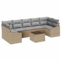 vidaXL Sada pohoviek Beige a svetlo šedá 55 x 55 x 37 cm polyratan