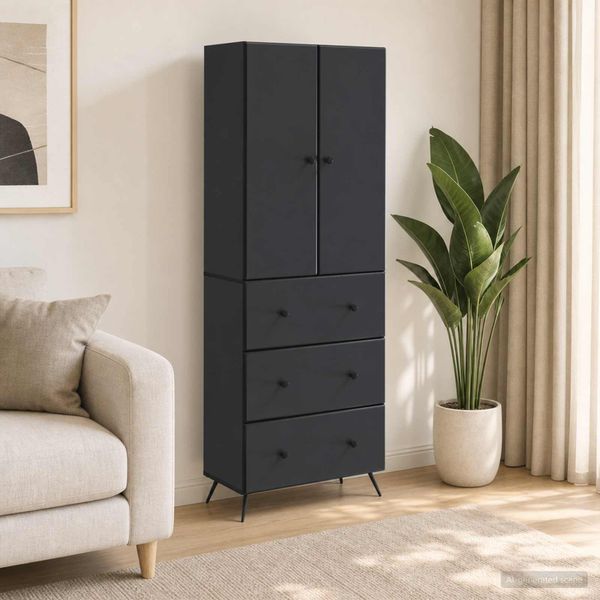 vidaXL Sada skríň 2 ks 66 x 34,5 x 90 cm Kompozitné drevo Čierna