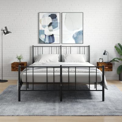 vidaXL Nástenné nočné stolíky 2 ks dymový dub 35x35x20 cm