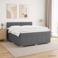 vidaXL LED boxspring posteľ s matracom Tmavosivá 140 x 190 cm Látka