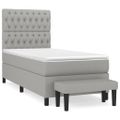 vidaXL Posteľný rám boxsping s matracom bledosivý 90x190 cm látka