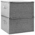 vidaXL Úložné boxy 2 ks látkové 43x34x23 cm sivé