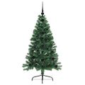 vidaXL Umelý predsvietený vianočný stromček Zelená 120 cm PVC
