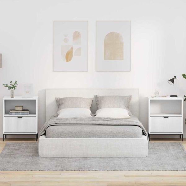 vidaXL Nočný stolík 2 pcs Biela 49 x 36 x 61 cm Kompozitné drevo
