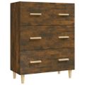 vidaXL Komoda dymový dub 70x34x90 cm spracované drevo