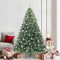 vidaXL Umelý vianočný stromček s 300 LED-i Zelená 210 cm PE a PVC
