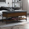 vidaXL Lavička na topánky hnedý dub 102x42x45 cm kompozitné drevo