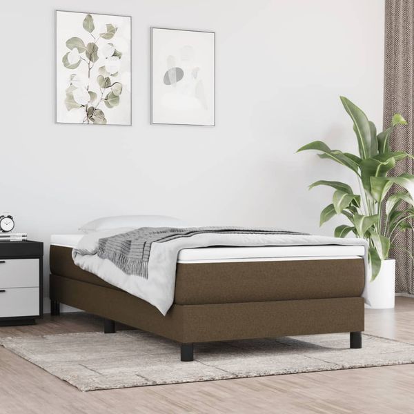 vidaXL Matrac s taštičkovými pružinami stredná tvrdosť tmavohnedý 120x190x20 cm látka