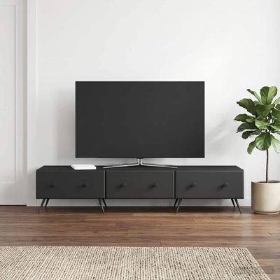 vidaXL TV skrinka Čierna 147 x 34,5 x 30 cm Kompozitné drevo