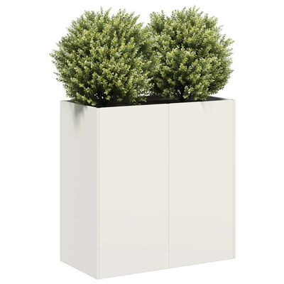 VidaXL kvetináč Biela 80x40x80 cm Oceľ valcovaná za studena