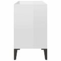 vidaXL TV stolík nohy z kovu lesklý biely 69,5x30x50 cm