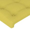 vidaXL Čelo postele s LED zelené 103x16x118/128 cm látka