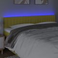 vidaXL Čelo postele s LED zelené 180x5x78/88 cm látka
