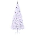 vidaXL Umelý vianočný stromček s 300 LED-i Biela 240 cm PVC a oceľ