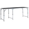 vidaXL Skladací kempingový stôl sivý 180x60 cm hliníkový