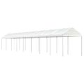 vidaXL Altánok so strechou, biely 17,84x2,28x2,69 m, polyetylén