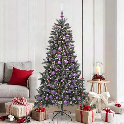 vidaXL Umelý vianočný stromček Zelená 180 cm PVC, plast a oceľ