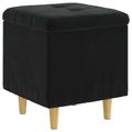 vidaXL Ottoman s Úložným Priestorom Čierny 40 x 40 x 45 cm Zamat