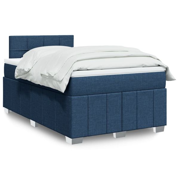 vidaXL Boxspring posteľ s matracom modrá 120x200 cm látka