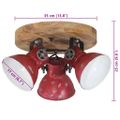 vidaXL Závesná lampa 25 W šmuhovaná červená 35x35x25 cm E27