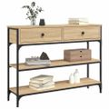vidaXL Konzolový stolík dub sonoma 100x25x75 cm kompozitné drevo