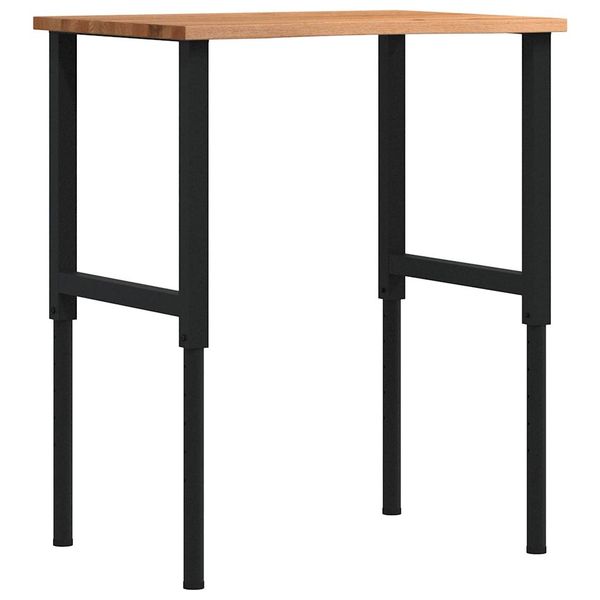 vidaXL pracovný stôl svetlohnedý 80x60x(71,5-98) cm masívny dub