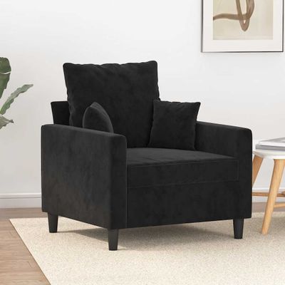 vidaXL Kreslo čierne 60 cm zamat