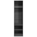 vidaXL Šatník, lesklý sivý 50x50x200 cm, kompozitné drevo