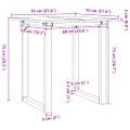 vidaXL Jedálenský stolík v tvare O 70x70x75 cm borovica a oceľ