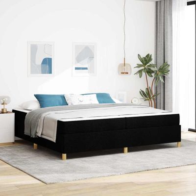 vidaXL Rám postele Čierna 200 x 200 cm látka