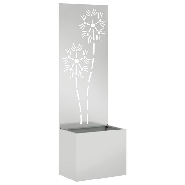 vidaXL Záhradná clona na súkromie Kvetinový Strieborná 50 x 150 cm