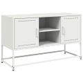 vidaXL TV skrinka biela 100,5x39x60,5 cm oceľ