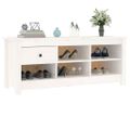 vidaXL Skrinka na topánky biela 110x38x45,5 cm masívna borovica