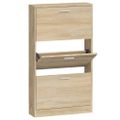 vidaXL Botník dubový 59x17x108 cm spracované drevo