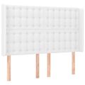 vidaXL Čelo postele so záhybmi biely 147x16x118/128 cm umelá koža