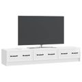 vidaXL TV skrinka 147 x 34,5 x 27 cm Biela s vysokým leskom