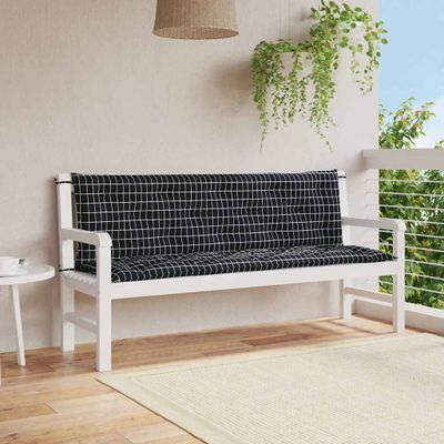vidaXL Podložky na záhradnú lavičku 2ks čierne kocky 150x50x7 cm látka