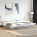 vidaXL Posteľný rám s LED svetlami sivý sonoma 180x200cm kompoz. drevo