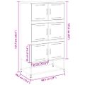 vidaXL Komoda ružová 68,5x38,5x123,5 cm oceľ