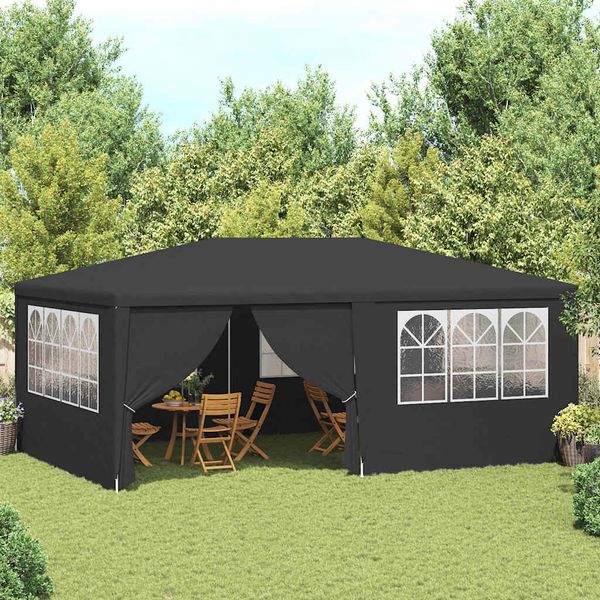 vidaXL Profesionálny párty stan+bočné steny 4x6 m, antracitový 90 g/m²