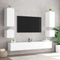 vidaXL TV nástenné skrinky s LED svetlami 2 ks biele 40,5x35x40 cm