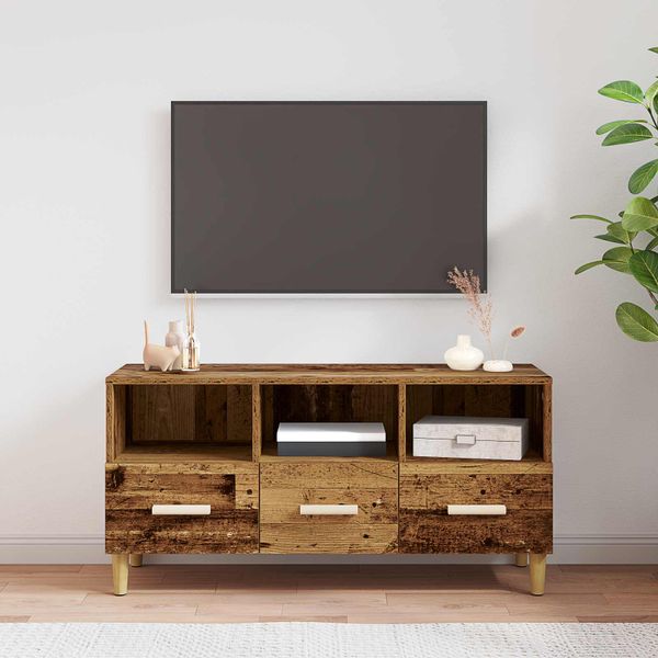 vidaXL TV skrinka Staré drevo 102 x 36 x 50 cm Kompozitné drevo