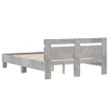 vidaXL Posteľný rám s čelom betónovo sivý 135x190 cm kompozitné drevo