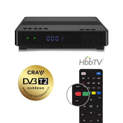 TESLA HYbbRID TV TH210 prijímač T2 HEVC H.265 s HbbTV - poškodený obal