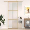 vidaXL Posuvné dvere zlaté 76x205 cm matné ESG sklo a hliník