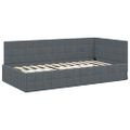 vidaXL Rohový rám postele Tmavo šedá 90 cm x 200 cm Zamat