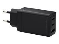 Sieťový adaptér - 65 Watt - 3 výstupné konektory (2 x USB-C, USB) - čierna